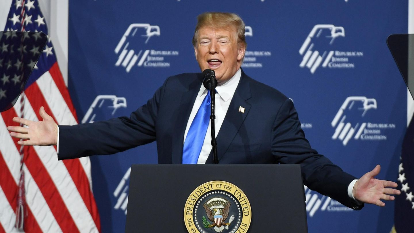 Donald Trump während seiner Rede in Las Vegas