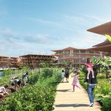 Der Feldanbau wird idyllisch dargestellt.