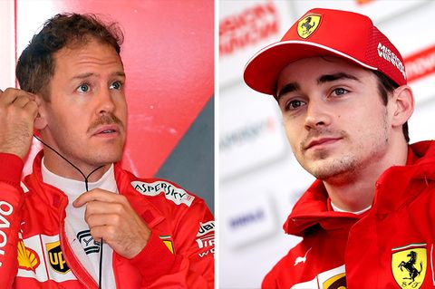 Sebastian Vettel (l.) und Charles Leclerc: Noch geht es gesittet zu zwischen den beiden Ferrari-Piloten