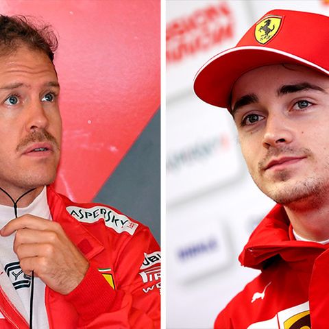 Sebastian Vettel (l.) und Charles Leclerc: Noch geht es gesittet zu zwischen den beiden Ferrari-Piloten