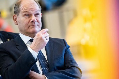 Olaf Scholz (SPD), Bundesfinanzminister, bei einer Pressekonferenz