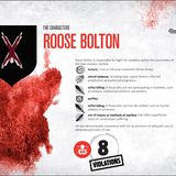 Roose Bolton: 8 Arten der Verletzung von Humanitärem Völkerrecht  - Folter, grausame oder unmenschliche Behandlung (3x)  - Sexuelle Gewalt  - Vorsätzliche Tötung von Personen, die nicht an Feindseligkeiten beteiligt sind  - Niedertracht  - Bewusste Tötung von kampfunfähigen Personen  - Verwendung von Mitteln oder Methoden der Kriegsführung, die überflüssige Verletzungen oder unnötige Morde verursachen