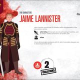 Jaime Lannister: 2 Arten der Verletzung von Humanitärem Völkerrecht  - Vorsätzliches Töten von Personen, die kampfunfähig sind, wie z.B. Verletzte, Soldaten oder Gefangene  - Plünderung