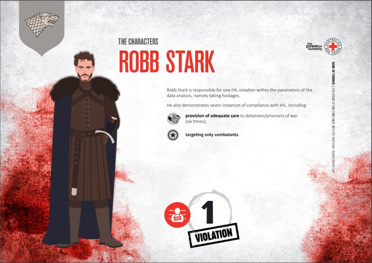 Robb Stark: 1 Art der Verletzung von Humanitärem Völkerrecht  - Geiselnahme