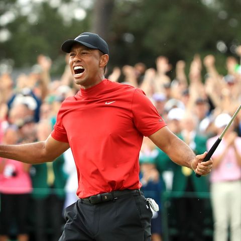 Golf-Superstar Tiger Woods feiert seinen Comeback-Triumph in Augusta
