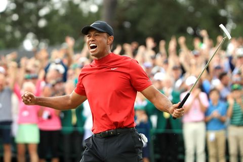 Golf-Superstar Tiger Woods feiert seinen Comeback-Triumph in Augusta