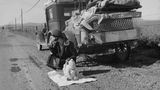 Die Familien flohen aus dem Dust Bowl