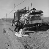 Die Familien flohen aus dem Dust Bowl