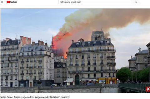 Auf Youtube wurden viele Bilder des Brandes in Notre Dame geteilt.