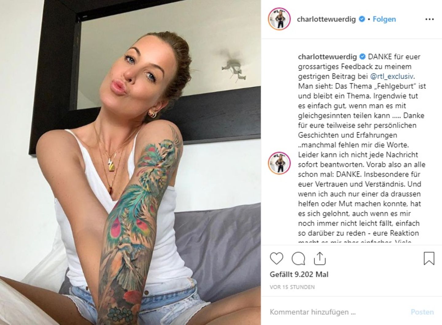 Charlotte Würdig spricht über das Thema Fehlgeburten