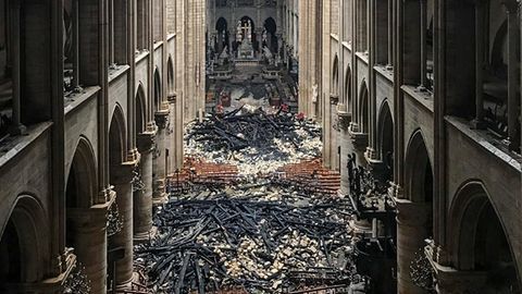 Das Innere von Notre-Dame nach dem Brand
