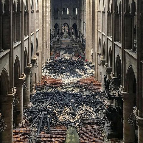 Das Innere von Notre-Dame nach dem Brand