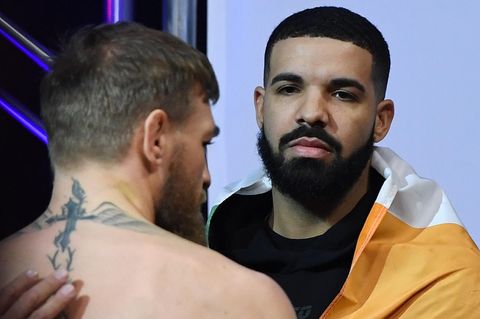 Drake mit Conor McGregor (l.) vor dessen UFC-Kampf im Oktober letzen Jahres in Las Vegas