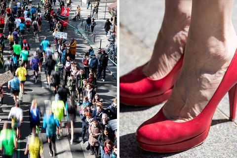Beim Paris Marathon lief eine Frau einen Weltrekord in High Heels