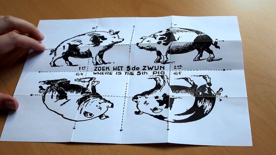 Fundstück begeistert Twitter: "Das fünfte Schwein": Mit diesem geheimnisvollen Faltblatt verspotteten die Alliierten Hitler