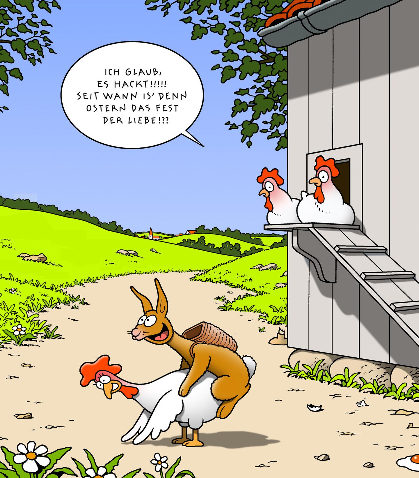 Oster-Cartoons: Hier sind die Eier versteckt!