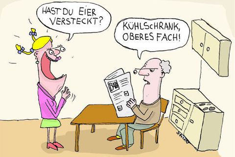 Oster-Cartoons: Hier sind die Eier versteckt!