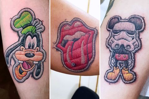 Tattoos sehen aus wie Aufnäher
