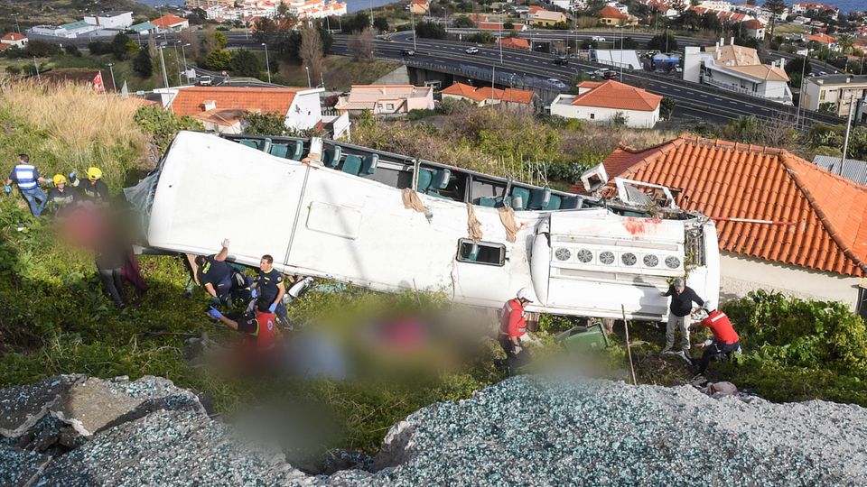 Der verunglückte Bus auf Madeira Der verunglückte Bus auf Madeira