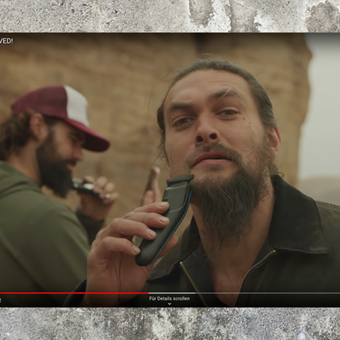Jason Momoa rasiert sich den Bart