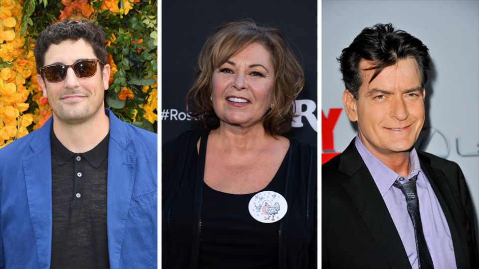 Jason Biggs, Roseanne Barr und Charlie Sheen Was machen Jason Biggs, Roseanne Barr und Charlie Sheen (v.l.n.r.) eigentlich heute?
