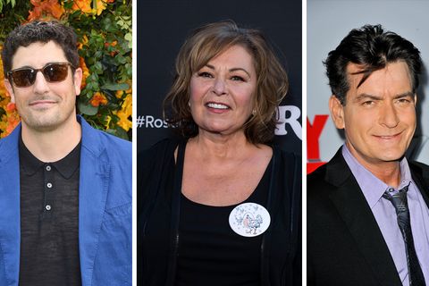 Was machen Jason Biggs, Roseanne Barr und Charlie Sheen (v.l.n.r.) eigentlich heute?