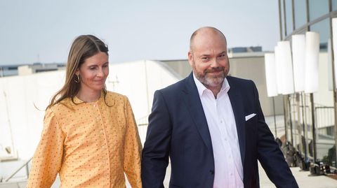 Anders Holch Povlsen und seine Frau kommen im Mai 2018 zum 50. Geburtstag von Prinz Frederik von Dänemark