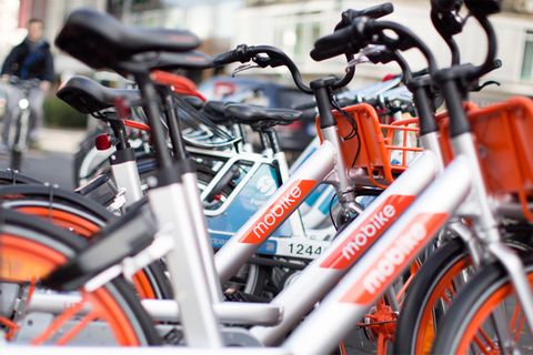 Leihräder des Anbieters Mobike