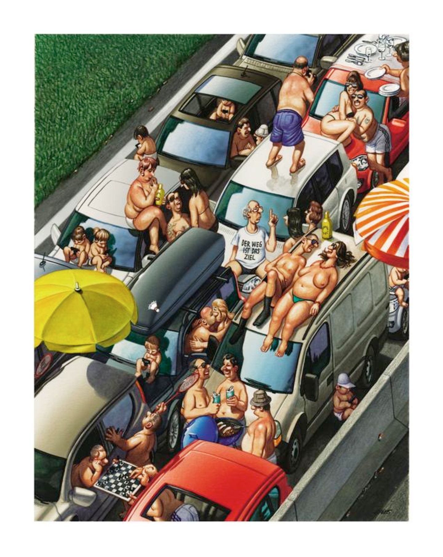 Nach wie vor der Höhepunkt deutscher Urlaubskultur:  der Stau