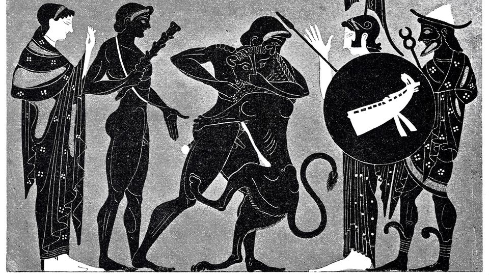 Athene und Hermes und der Nemeische Löwe