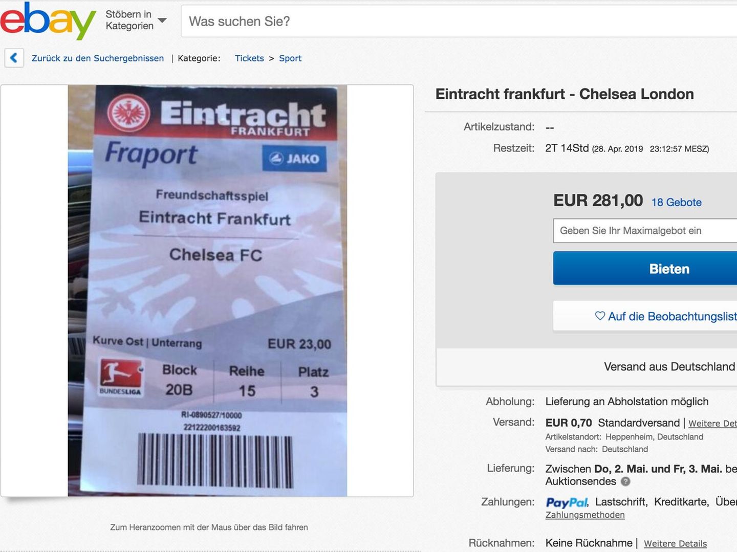 Eintracht Frankfurt Tickets für alle Wettbewerbe - Eintracht