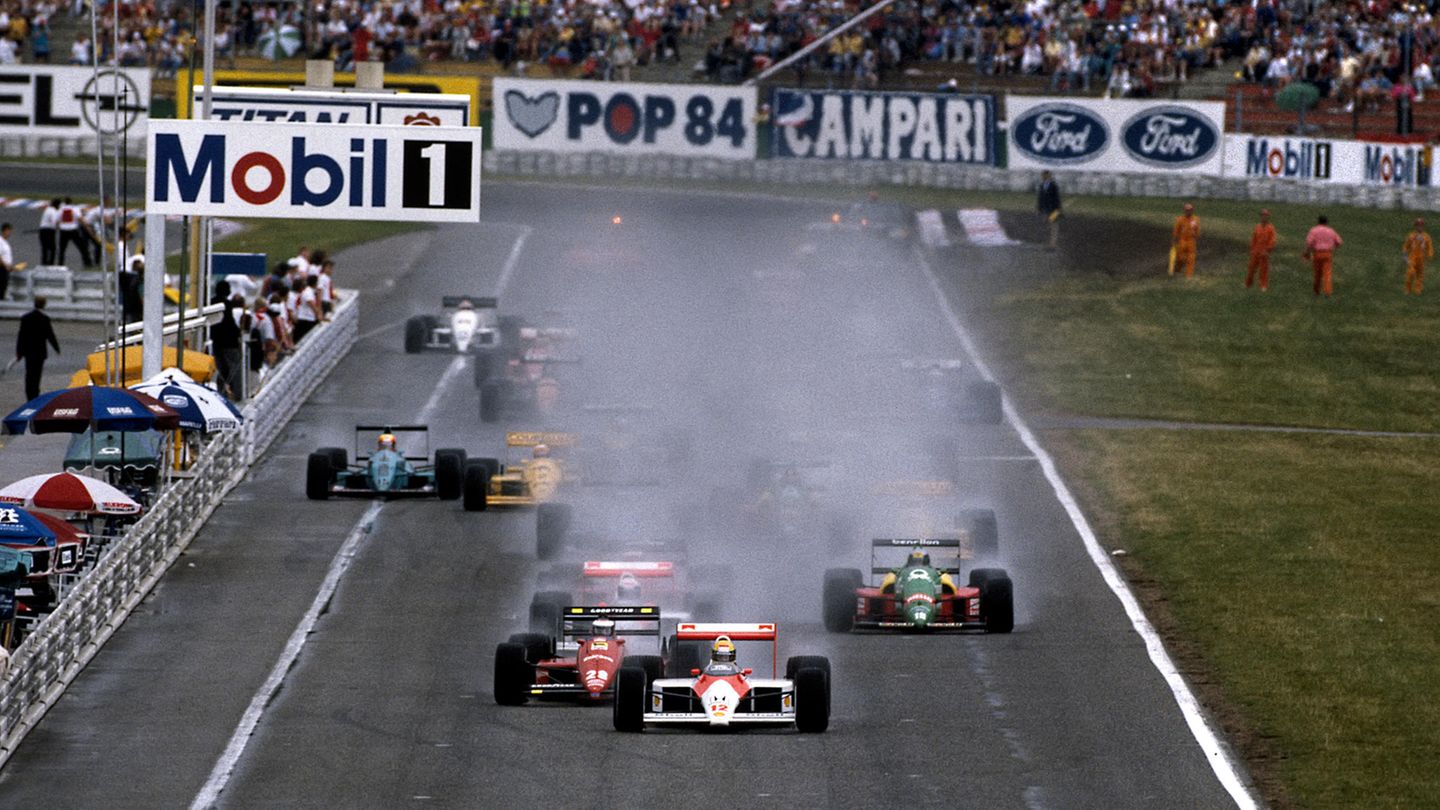 Ayrton Senna auf dem Hockenheimring