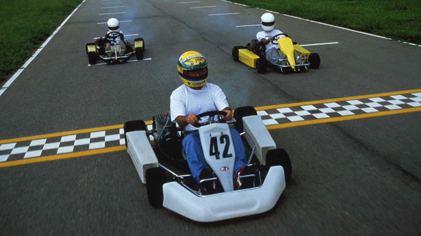 Ayrton Senna in einem Kart