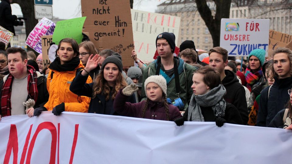 Greta Thunberg bei einer "Fridays for Future"-Demo in Hamburg