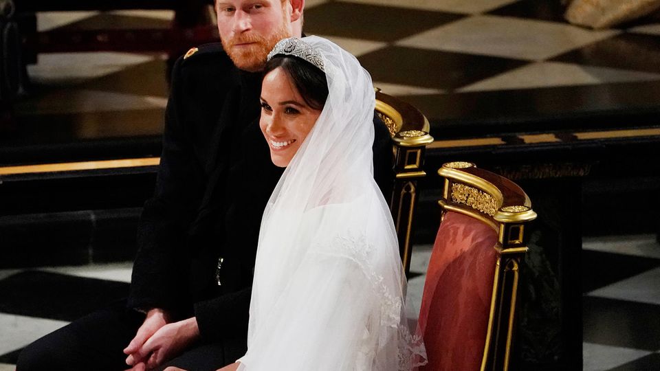 Meghan Markle und Prinz Harry bei ihrer Trauung in der St.-Georgs-Kapelle