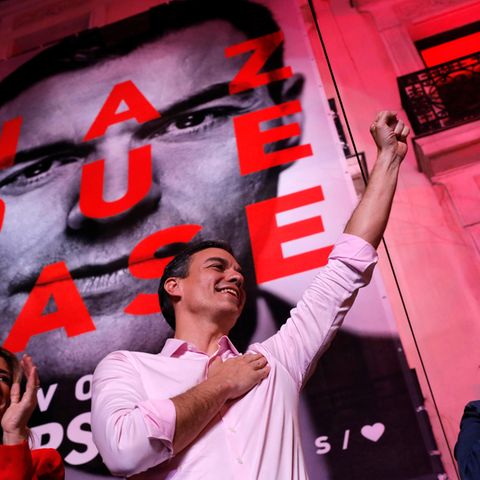Ministerpräsident Pedro Sánchez nach dem Wahlsieg