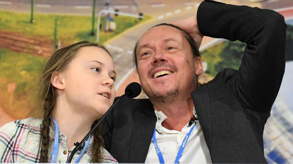 Greta Thunberg und ihr Vater Svante Greta Thunberg und ihr Vater Svante