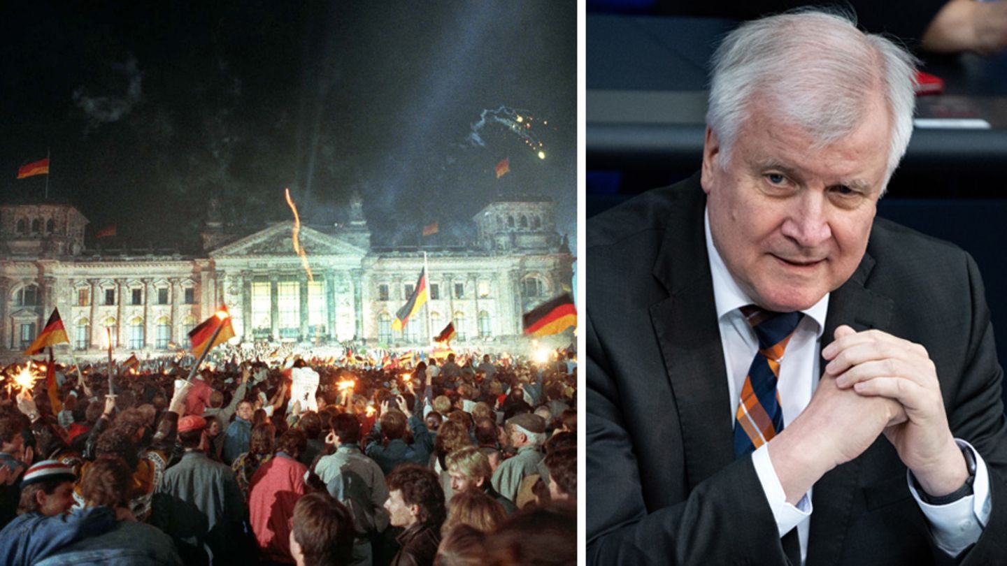 Menschen feiern in Berlin die Deutsche Einheit; Bundesinnenminister Horst Seehofer