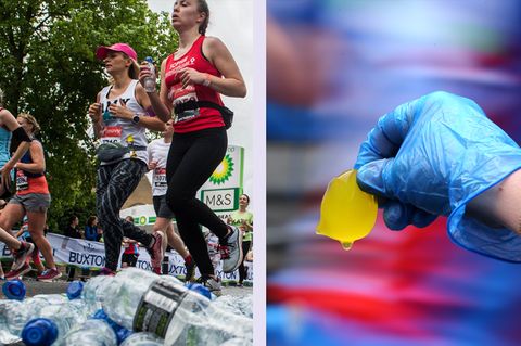 London Marathon Pods Wasser Plastik