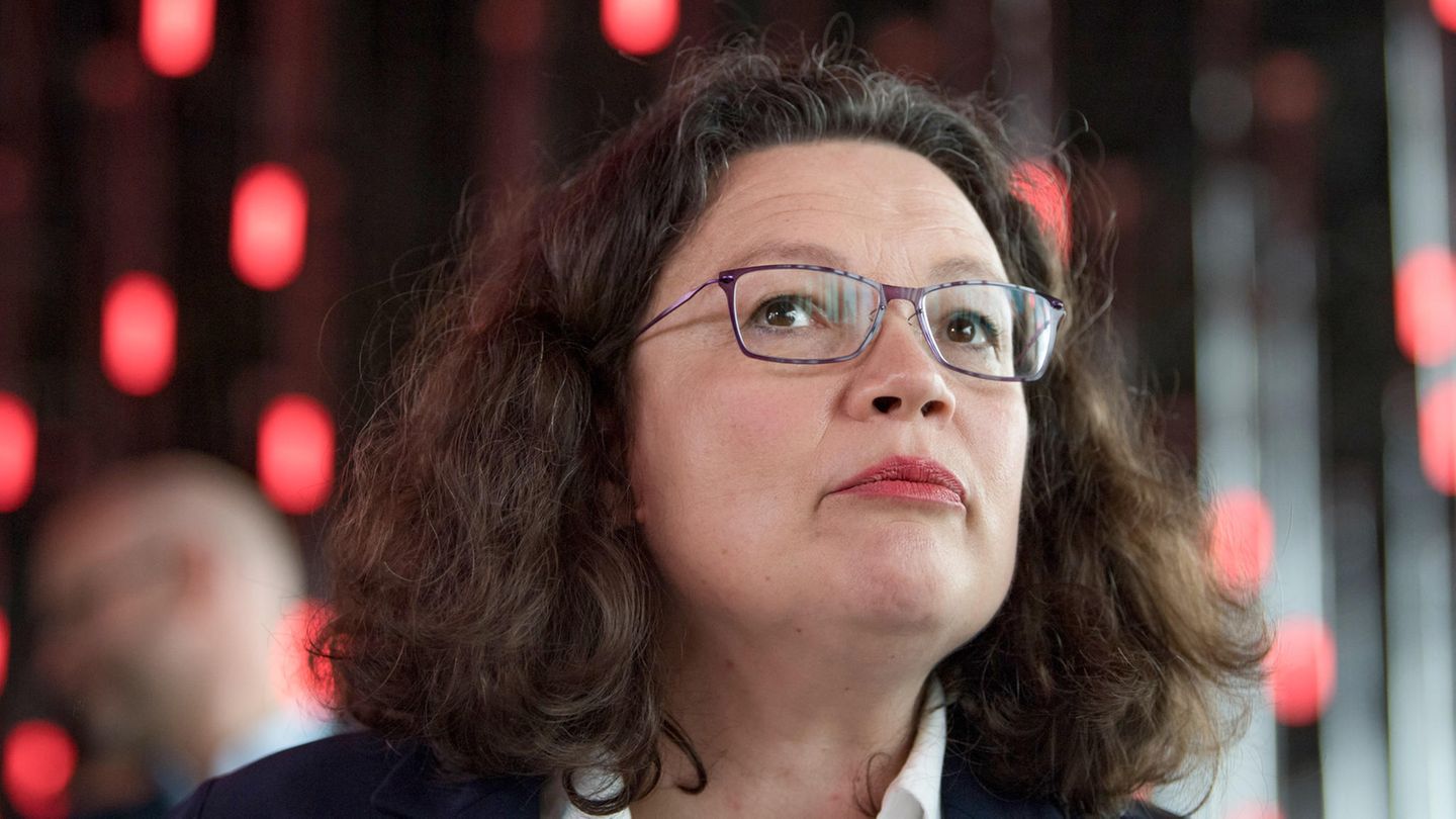 die SPD-Vorsitzende Andrea Nahles kann die Aufregung um die Aussagen von Juso-Chef Kevin Kühnert nicht nachvollziehen