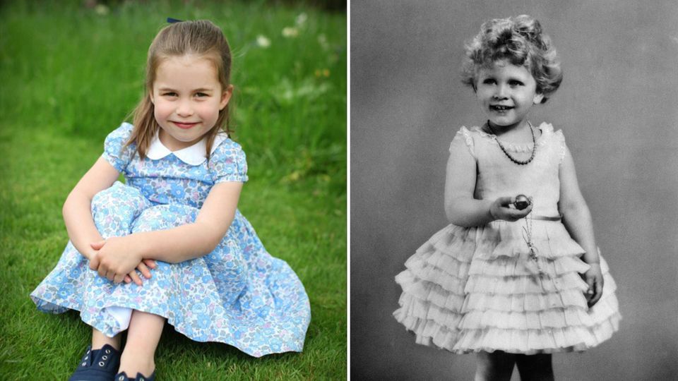 Kinderbilder der Tochter von William und Kate, Prinzessin Charlotte (4), zeigen große Ähnlichkeiten mit ihrer Uroma, Queen Elizabeth (91), die auf diesem Bild von 1930 als Kind zu sehen ist. 