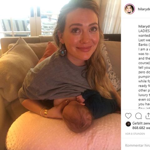 Hilary Duff zeigt sich beim Stillen auf Instagram