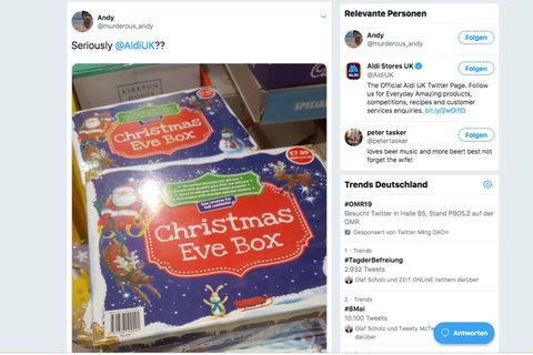 Weihnachtsverpackung bei Aldi