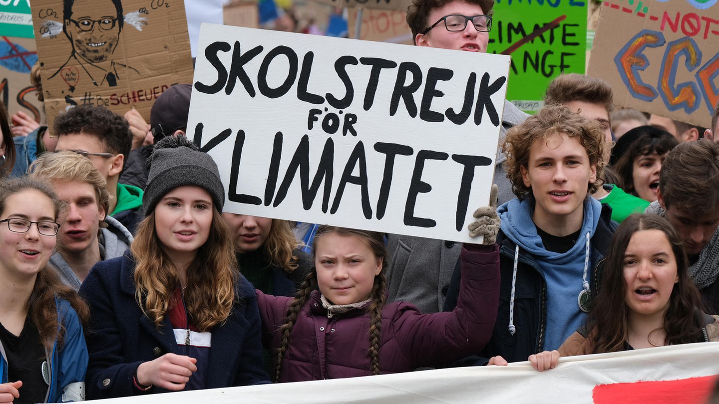 Greta Thunberg und Luisa Neubauer bei einer "Fridays for Future"-Demo