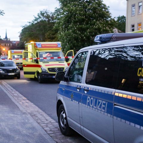 Polizei und Rettungskräfte in Dresden