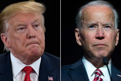 Donald Trump (l.) und Joe Biden
