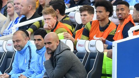 Pep Guardiola, Trainer von Manchester City, und seinem Team droht ein Ausschluss aus der Champions League 
