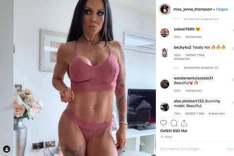 Jenna Thompson, ein britisches Fitness-Model