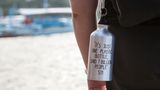 Wasserflasche aus Aluminium.