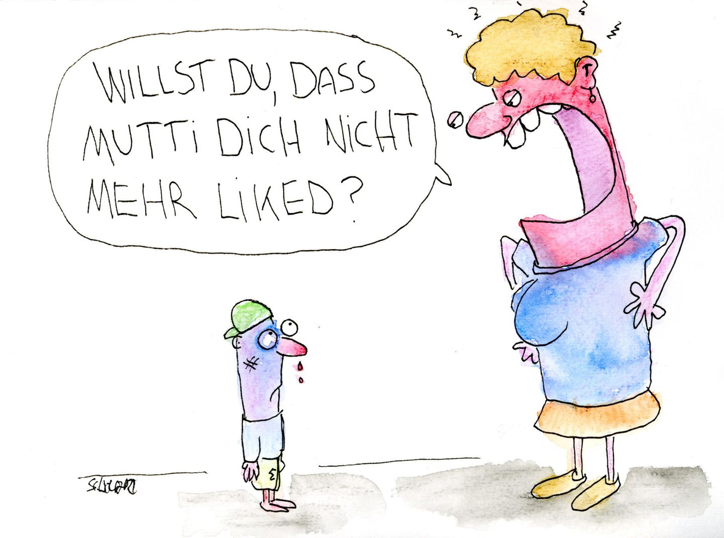 Cartoons von Tobias Schülert: Klimawandel - So schlecht geht es Frau Holle